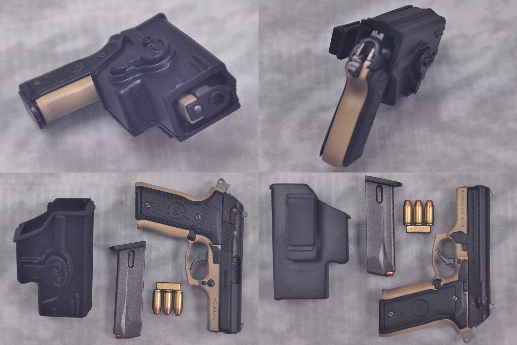 1:3 Scale Miniature Model Kit Pistol Beretta M8045 Cougar Black
