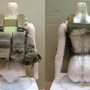 1:3 scale miniature model tactical vest sand color set fit volks dollfie dream dd dds dddy free ems ship worldwide
