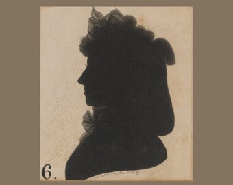 Female Silhouette -- Vintage Silhouette Art -- Vintage Face Silhouette Art -- 1850s Female Art - Female Art - Vintage Female Art - Victorian