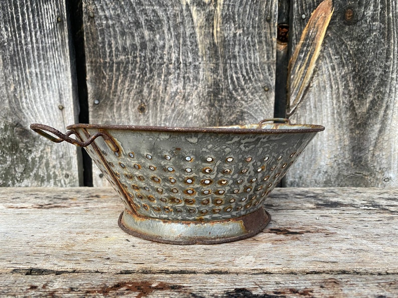 Antique Strainer Vintage Strainer Fruit Strainer Vintage Metal Strainer Vintage Kitchen Decor Metal Strainer Vintage Colander image 1