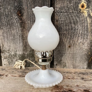 Floral Milk Glass Lamp Milk Glass Lamp Small Milk Glass Lamp Jewelry Tray Lamp Small Bedside Table Lamp Milk Glass Lamp image 7