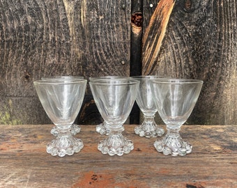 Vintage Glassware -- Small Vintage Coup Glasses -- Small Glasses -- Vintage Barware -- Glassware - Set of 6 Glasses - Barware - Coup Glasses