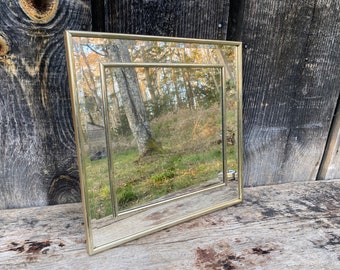 Quadratischer Spiegel — 80er Quadratischer Spiegel — Spiegel 80er — Quadratischer Silberner Spiegel — Silberner Spiegel — Retro Spiegel — 80er Vintage Spiegel — Spiegel Vintage