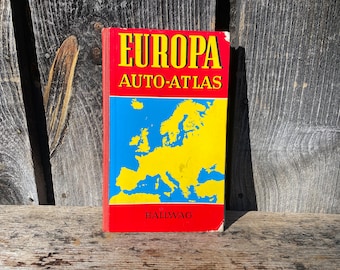 Europe Auto Atlas — Vintage Car Atlas — Vintage Car Map — Europe Car Map — Vintage Atlas — Automobile Atlas — Europe Maps — Vintage Car Maps