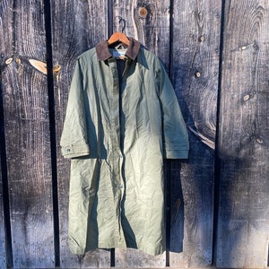 Vintage LL bean Rain Coat Vintage LL Bean Trench Coat Vintage LL Bean Long Coat Green Vintage Trench Coat ll bean Coat Vintage image 1