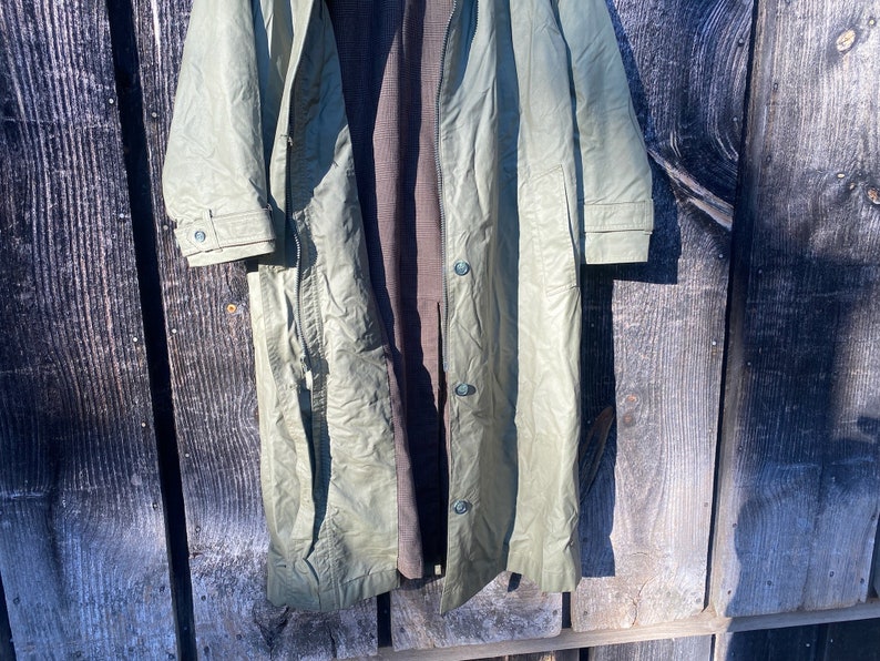 Vintage LL bean Rain Coat Vintage LL Bean Trench Coat Vintage LL Bean Long Coat Green Vintage Trench Coat ll bean Coat Vintage image 3