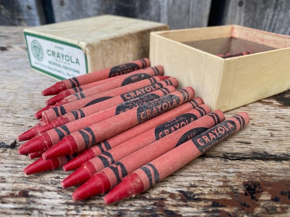 Vintage Red Crayons Red Crayons Crayola School Crayons Vintage