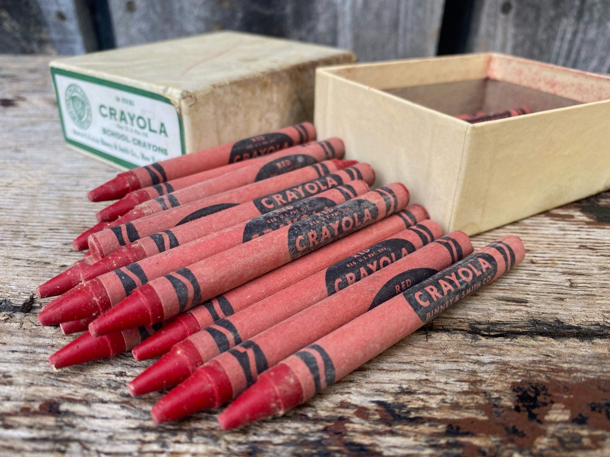 Vintage Amaco Colored Chalk Blackboard Crayon Tins With Red and Black Chalk  Vintage School Art Class Decor Two Available 