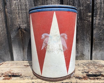 Americana Bin -- Large Bin -- Vintage Barrel -- Americana Decor -- Cardboard Barrel -- Vintage Cardboard Drum -- Vintage Metal Drum
