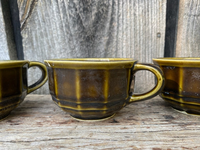 Vintage Mugs 1970s Mugs Set of 4 1970s Mugs 1970s Mug Set Pflatzgraff Mugs Pfaltzgraff Pottery Dark Green Mugs 1970s Mugs image 6