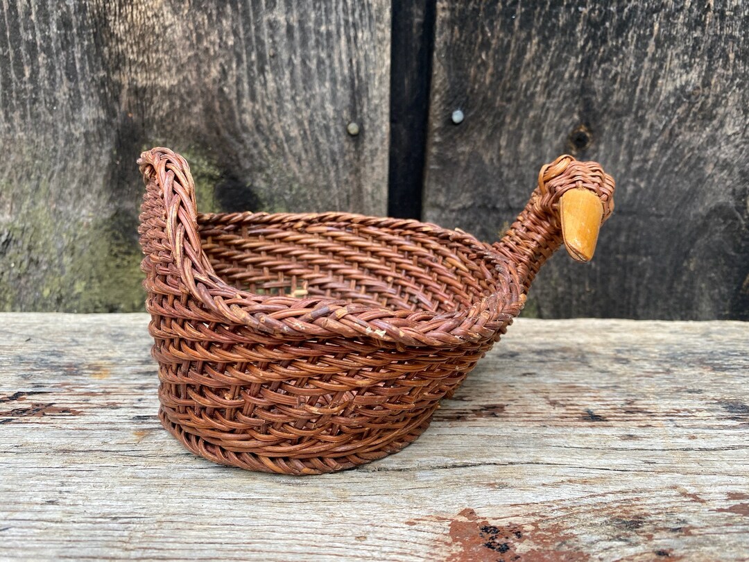 Vintage Duck Basket Small Duck Basket Duck Basket Etsy