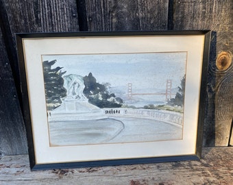 Vintage San Francisco Watercolor -- San Francisco Art -- SF Art -- Vintage SF Art -- SF Vintage Painting -- Watercolor Art -- San Fran Art