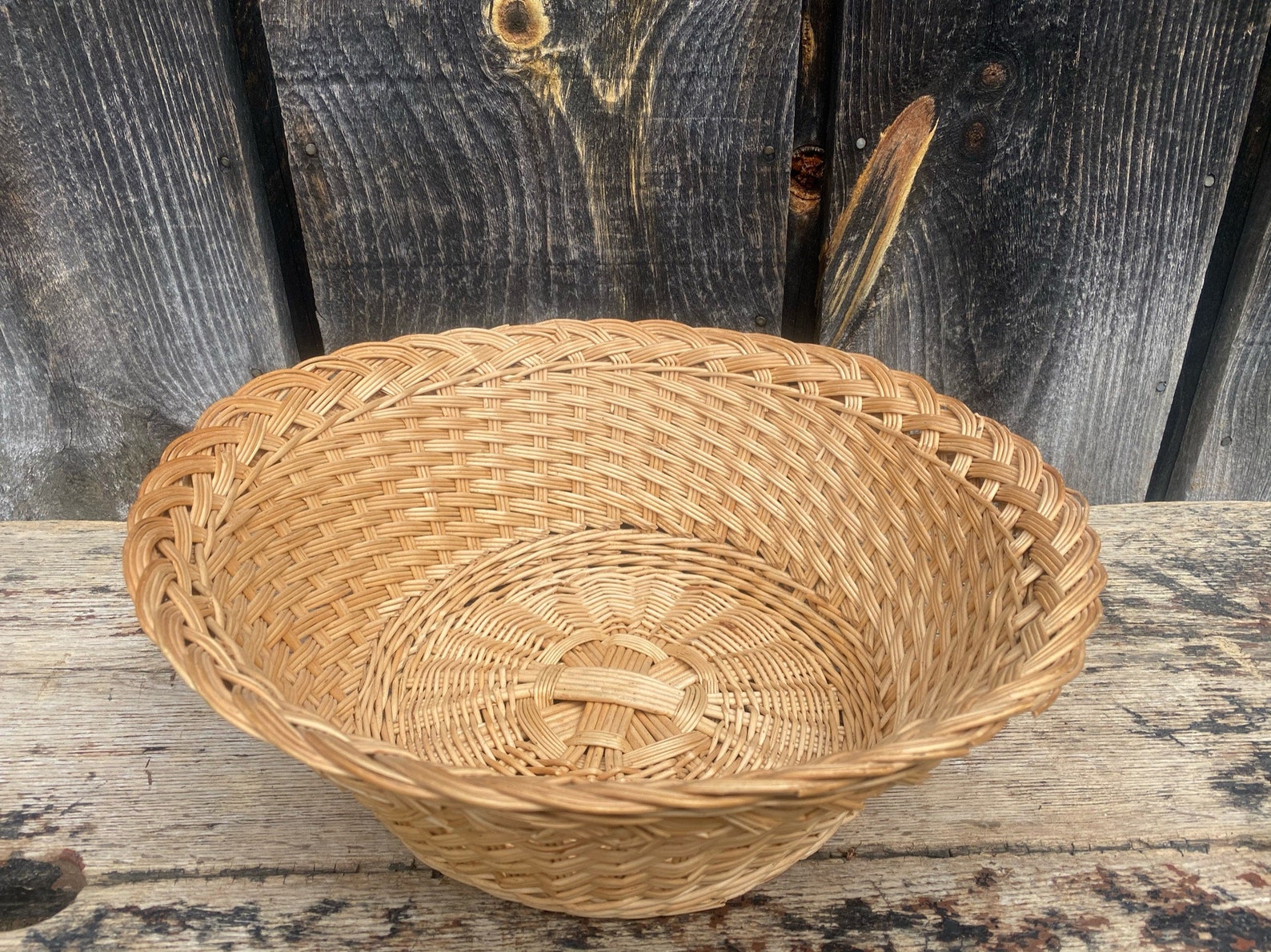 Large Wicker Basket Wicker Fruit Basket Large Basket Etsy