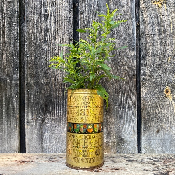 Tin Vase Etsy