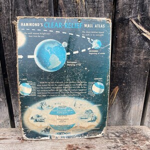Vintage Hammonds Clear Relief Map -- Grote Kaart -- Vintage School Map -- Vintage Wall Map -- Grote Muur Atlas -- Jaren 1960 School Map