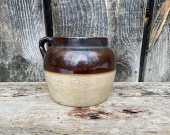 Bean Stockpot -- Antique Bean Stockpot -- Antique Stoneware -- Bean Stockpot -- Stoneware -- Vintage Crock Pot -- Stone Crock Pot