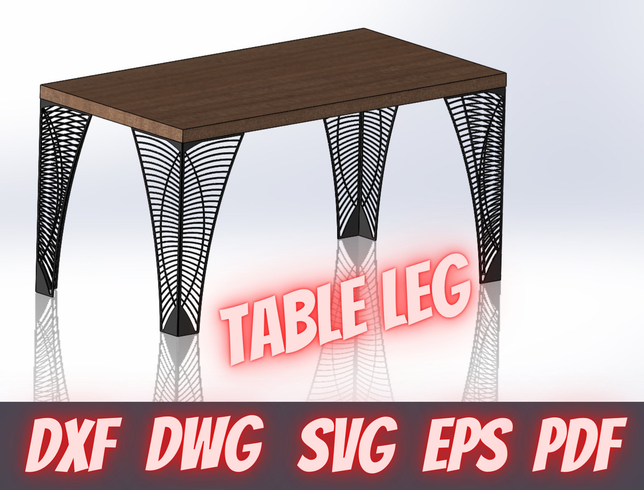 Table leg Files for plasma cutting & laser cutting dxf Etsy