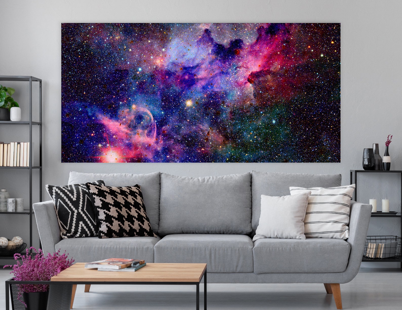 Impressive Space Printed Canvas the Infinite Galaxy Wall Art Etsy