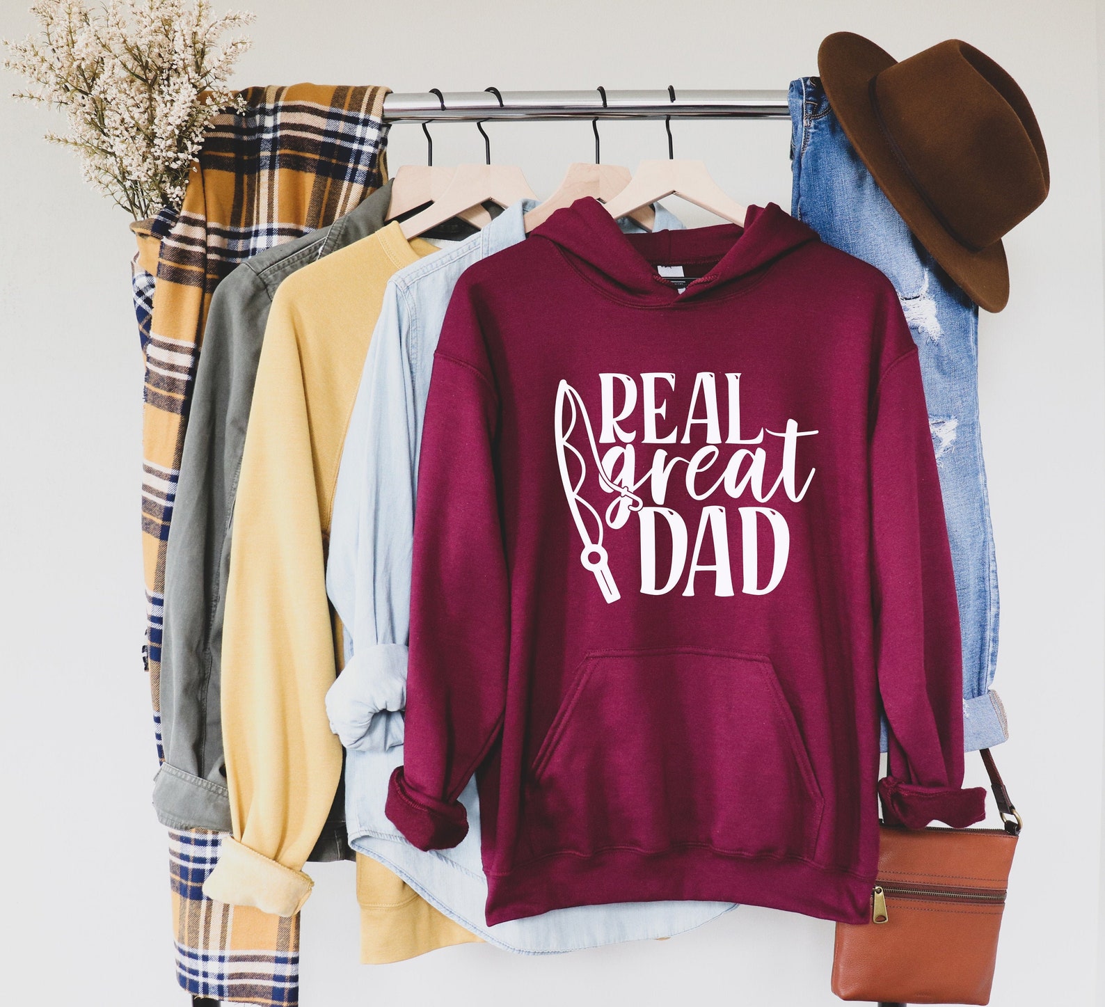 Real Great Dad Hoodie Fathers Day Hoodie Hoodie for Dad Etsy