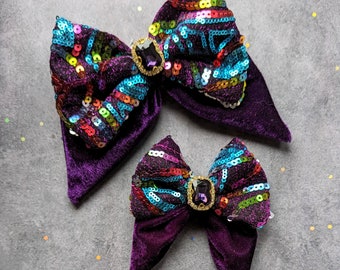 PURPLE Starburst Sailorbow, Bowtie,  Pet bow, dog bow, cat bow, dog bow, purple sequin