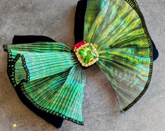 PEACOCK VELVET Bow,  Pet bow, dog bow, cat bow, dog bow, bowtie