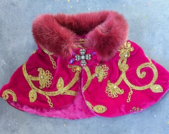 Some like it Hot Pink Cape - cat costume, dog outfit, gatsby cape, dog cape, cat cape, royal cape, velvet cape, dog costume