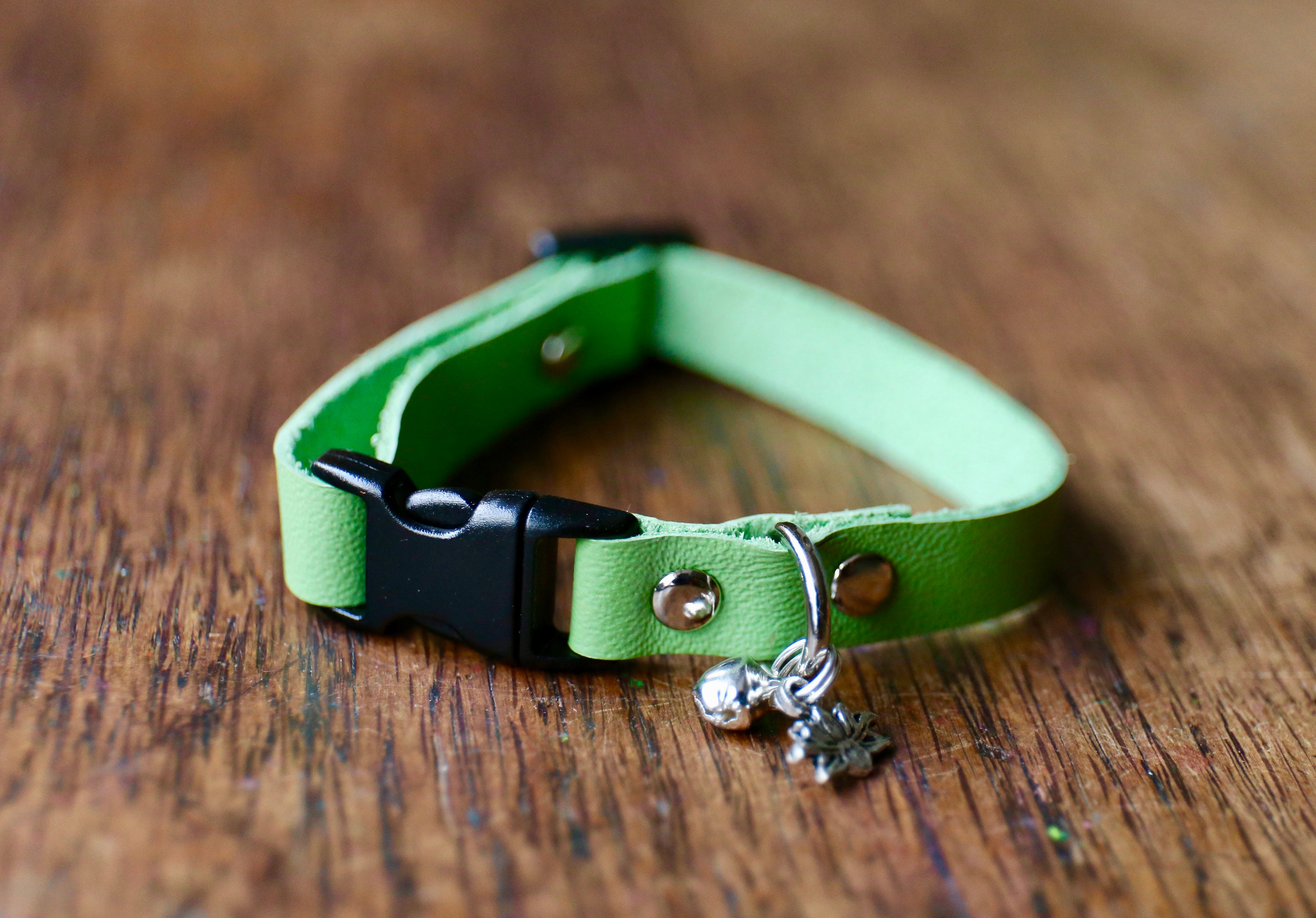 Leather Cat Collar Soft Leather Collar Safety Cat Collar Etsy