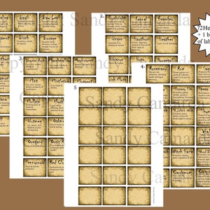HERBAL Apothecary & Spell Jar Labels for Witches. Wiccans, Pagans Instant Download JPEG