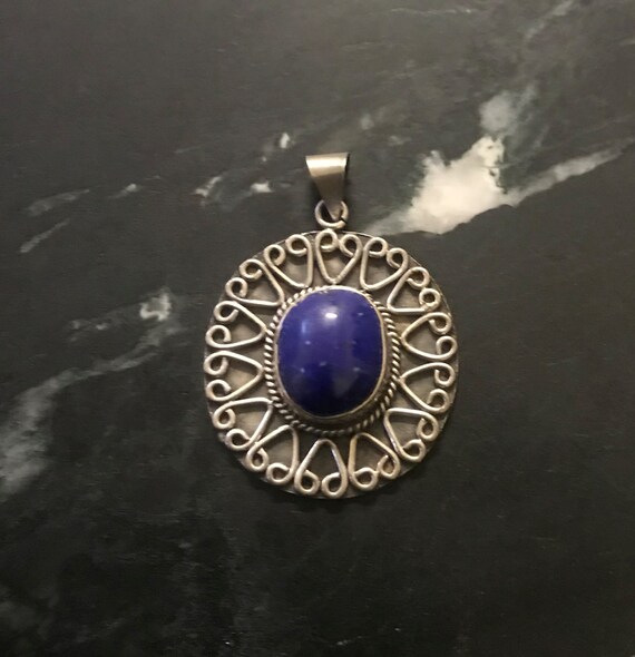 Lapis Lazuli Antique Style Pendant