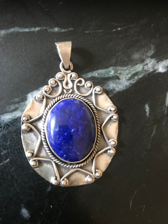 Lapis Lazuli Antique Style Pendant
