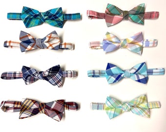 MENDENG Mens 2 Pack Pre Tied Adjusttable Length Bowtie Plaid Checks Bow Tie Ties