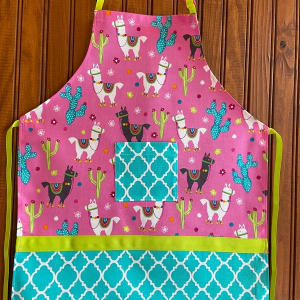 Mother and Daughter Aprons, Children Aprons, Kids Aprons, Llama Apron, Birthday Gift, Christmas Gift, Chef Apron, Play Apron, Craft Apron