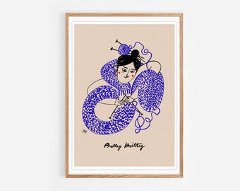 Fineart Print "Pretty Knitty" DIN A4/DIN A3 Hahnemühle Fine Art Paper