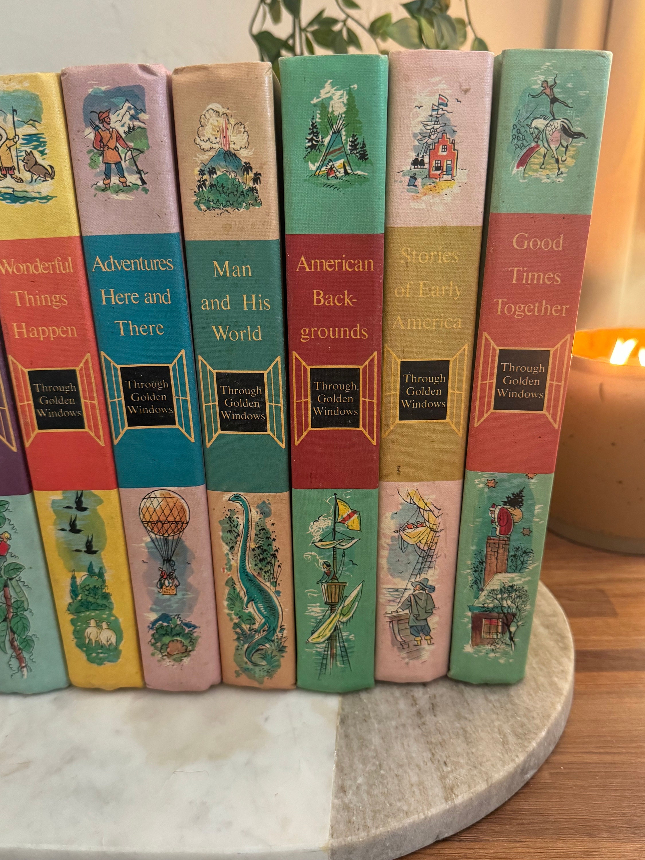 Vintage Children's Book Set Through Golden Windows Series 10 Volumes