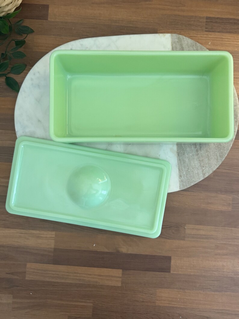 Vintage Jadeite Refrigerator Dish W/ Lid Jeanette Green Rare Ceramic ...