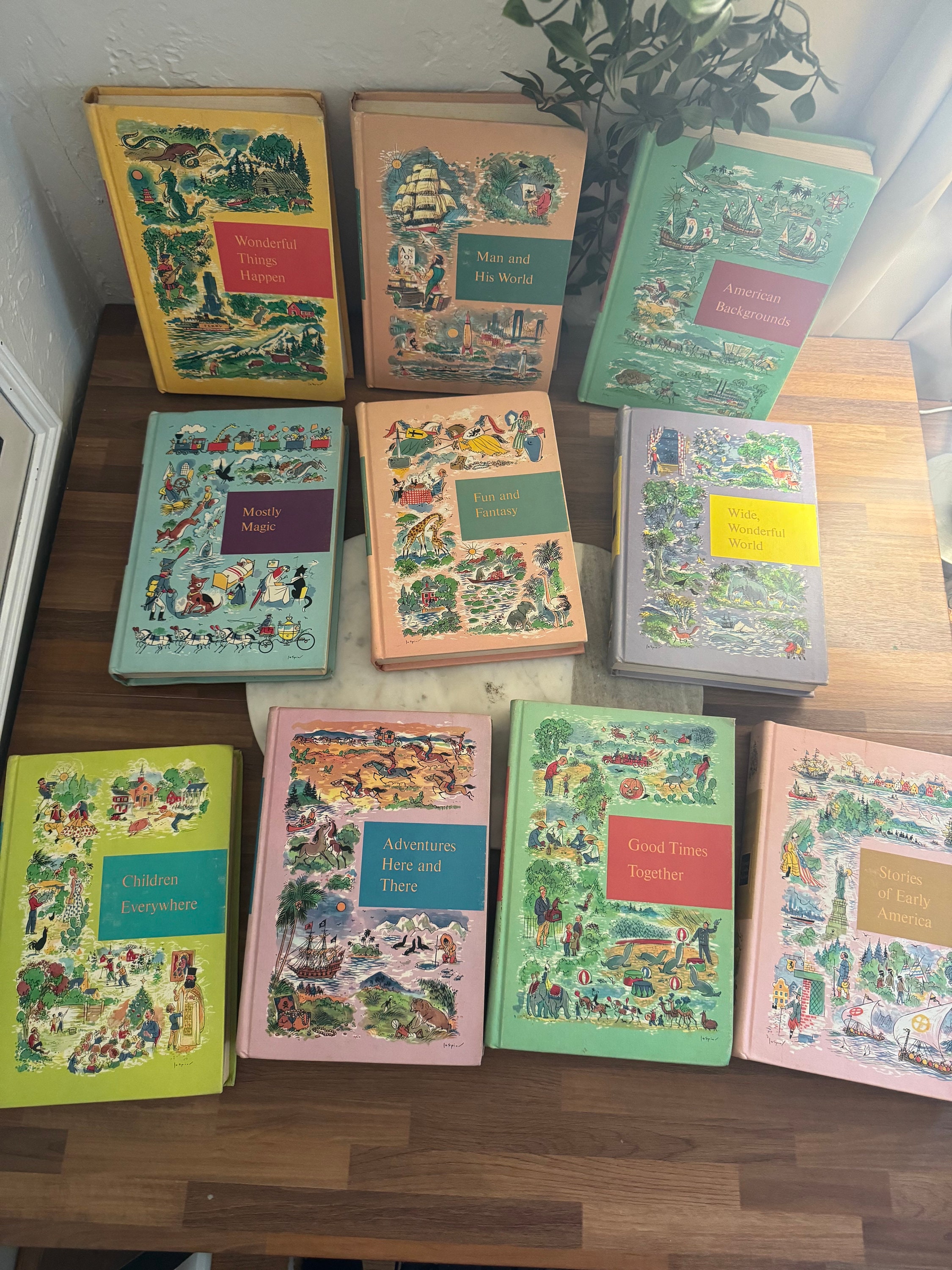 Vintage Children's Book Set Through Golden Windows Series 10 Volumes