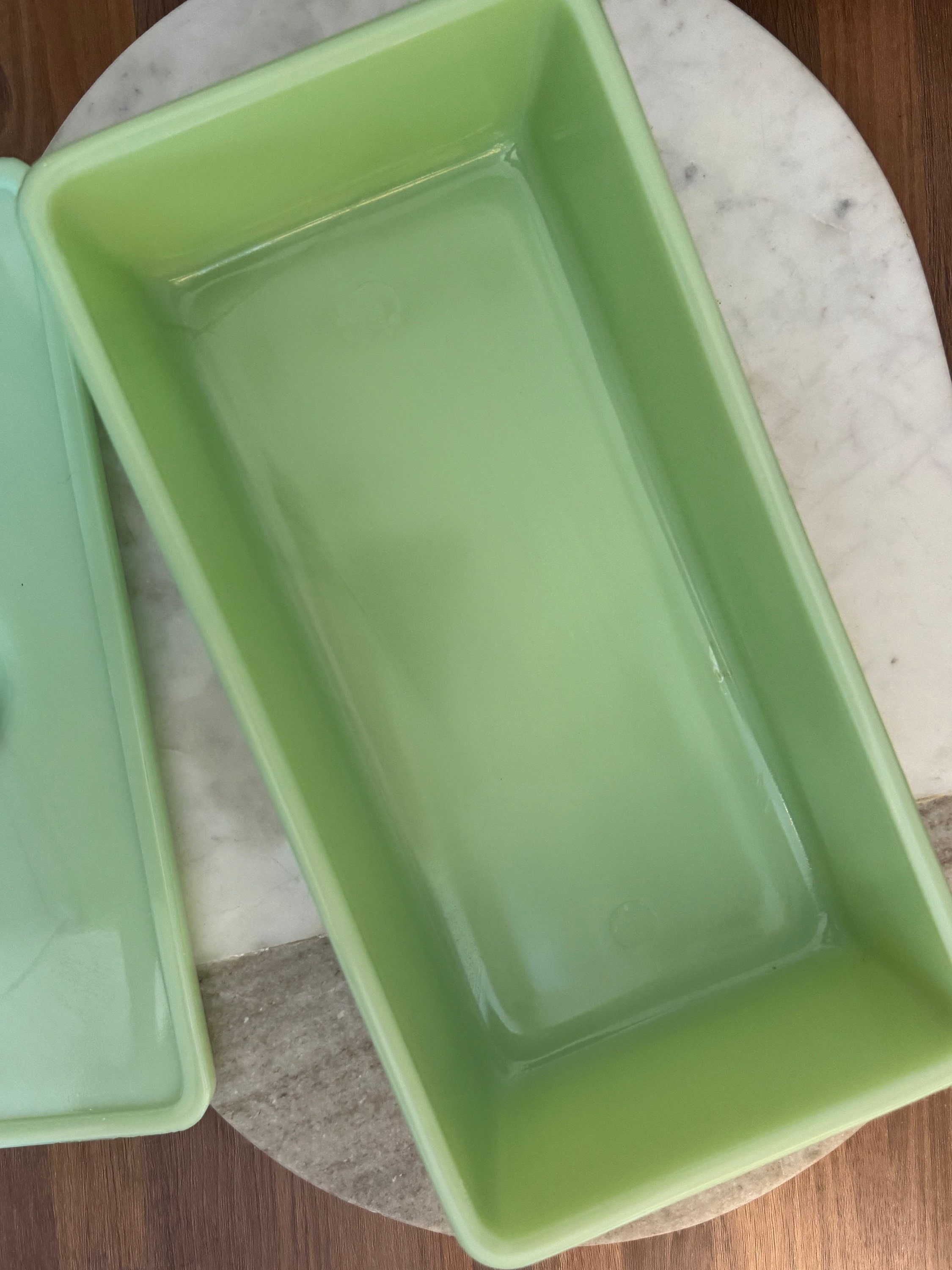 Vintage Jadeite Refrigerator Dish W/ Lid Jeanette Green Rare Ceramic ...