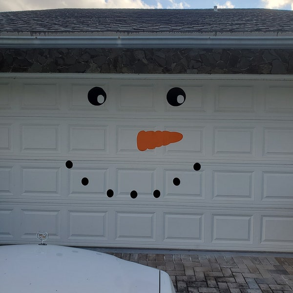 Vinyl Snowman face for garage door or large window