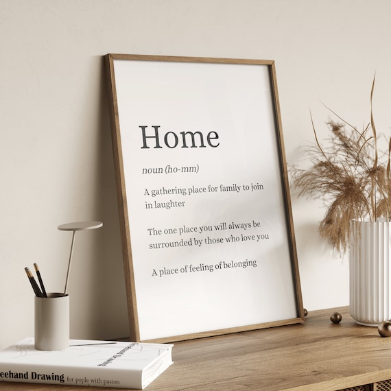 Home Dictionary Meaning Quote Poster Print Gift Home Decor - Etsy
