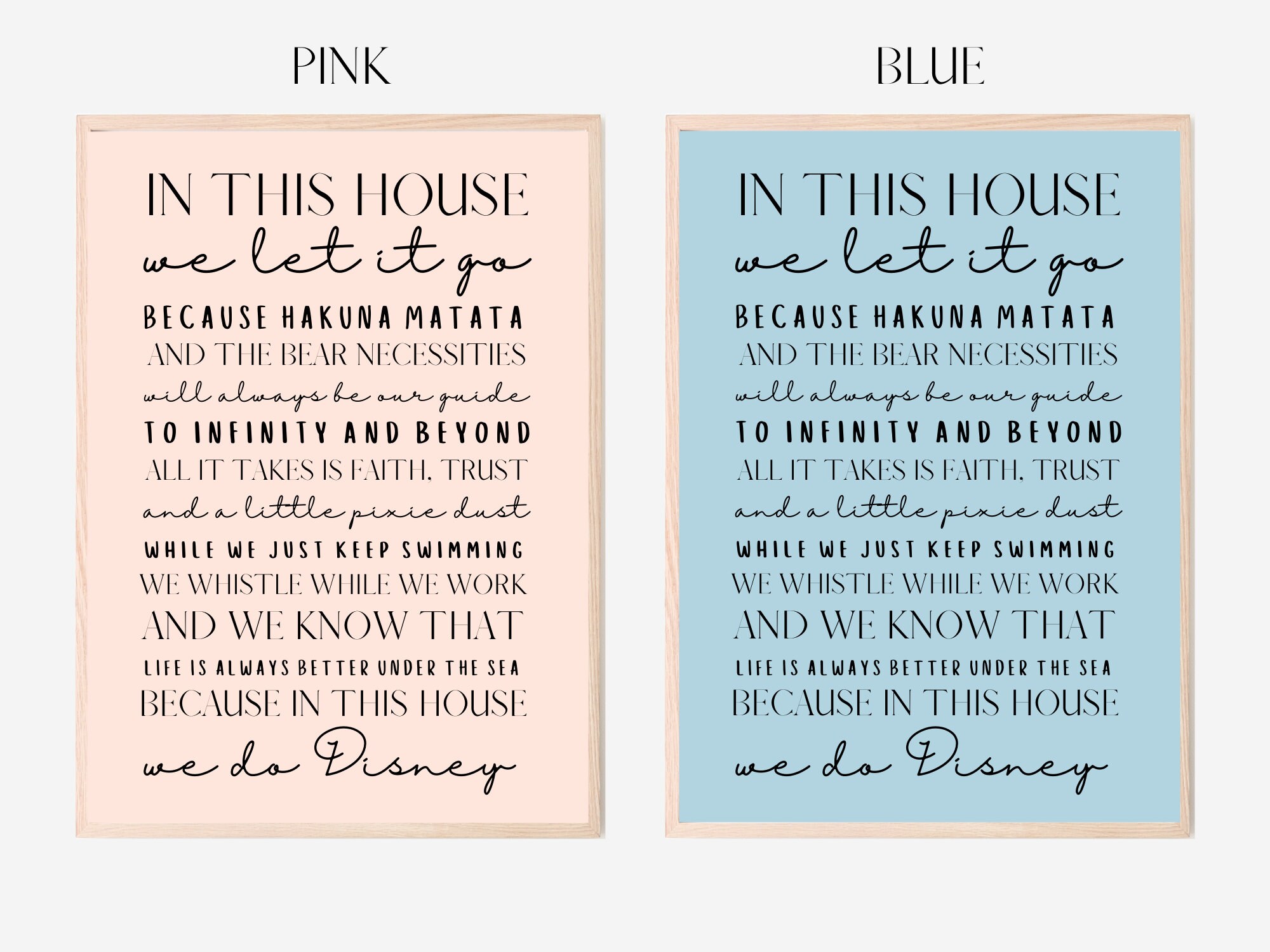 In This House We Do Disney Quote Text Wall Poster Print Walt