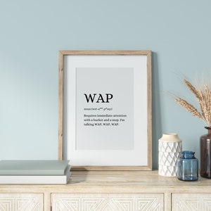 WAP Definition Print Funny Humour Quote Print Dictionary Print Cardi B Home Trend Home Decor Accessories A3 A4 5x7 image 5