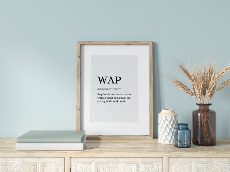 WAP Definition Print Funny Humour Quote Print Dictionary Print Cardi B Home Trend Home Decor Accessories A3 A4 5x7 image 5