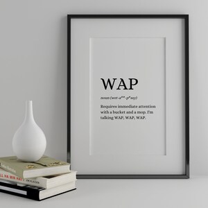 WAP Definition Print Funny Humour Quote Print Dictionary Print Cardi B Home Trend Home Decor Accessories A3 A4 5x7 image 9