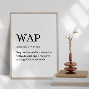 WAP Definition Print Funny Humour Quote Print Dictionary Print Cardi B Home Trend Home Decor Accessories A3 A4 5x7 image 6