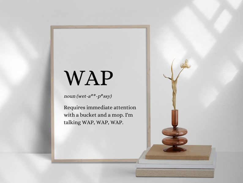 WAP Definition Print Funny Humour Quote Print Dictionary Print Cardi B Home Trend Home Decor Accessories A3 A4 5x7 image 6