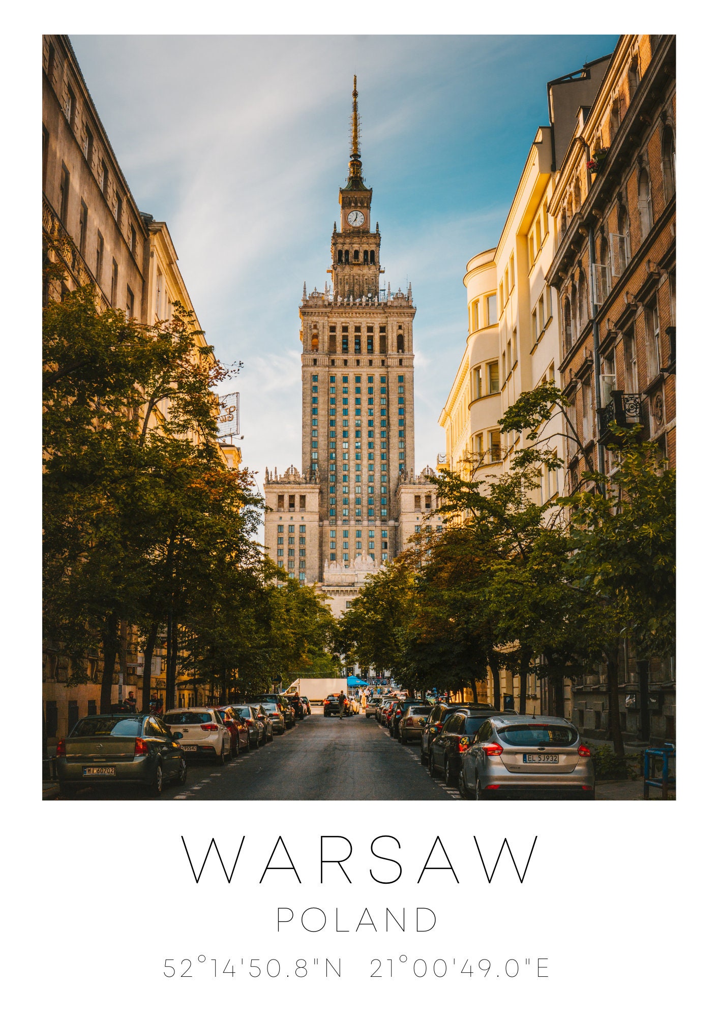 Warsaw Poster Print Gift A4 A3 Etsy