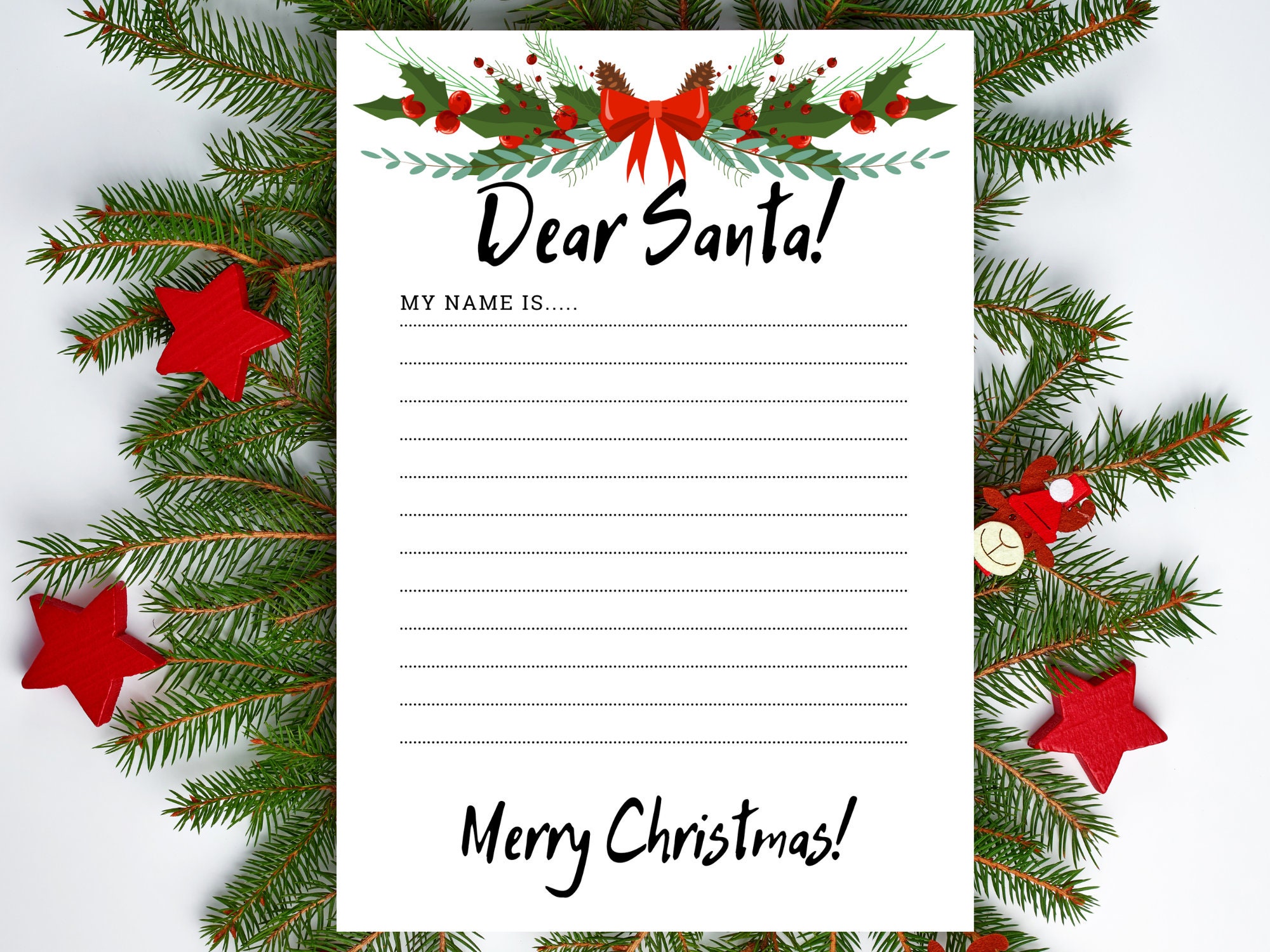 Lettre au père Noël avec enveloppe à personnaliser 4 pièces ref 2056