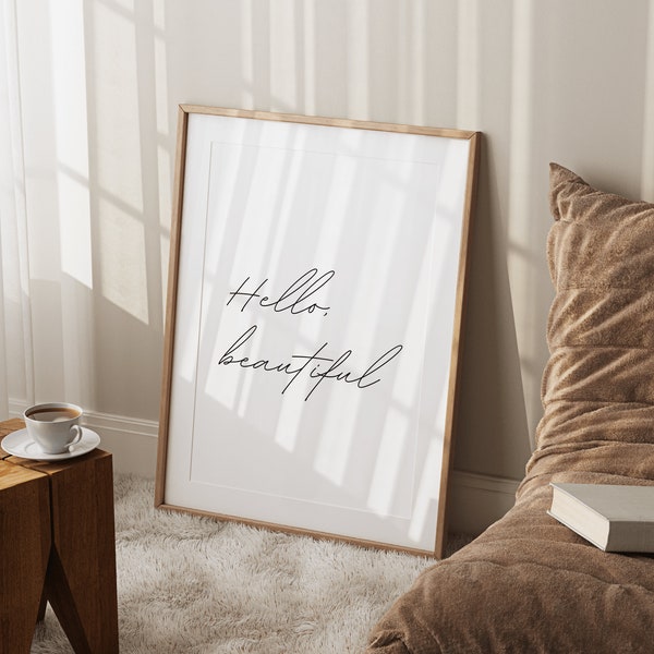 Hello Beautiful Print - Welcome Print Welcome Sign Salon Prints Beauty Room Print Salon Accessories Salon Decor Salon Wall Art Beautician