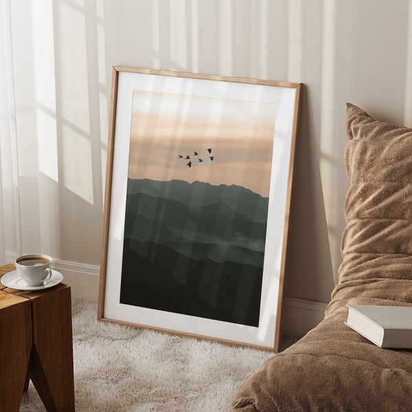 Flying Birds Wall Art Etsy UK