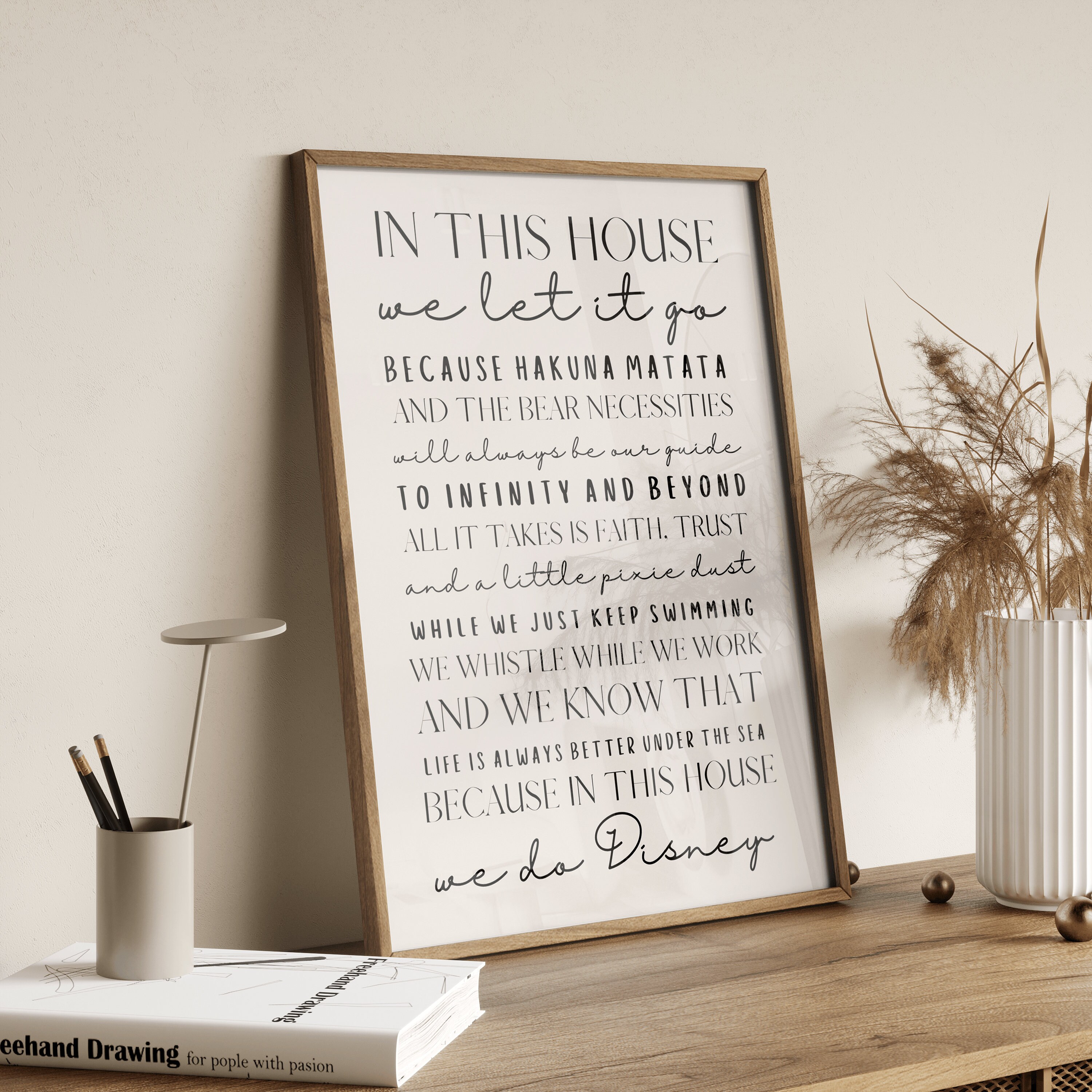 In This House We Do Disney Quote Text Wall Poster Print Walt